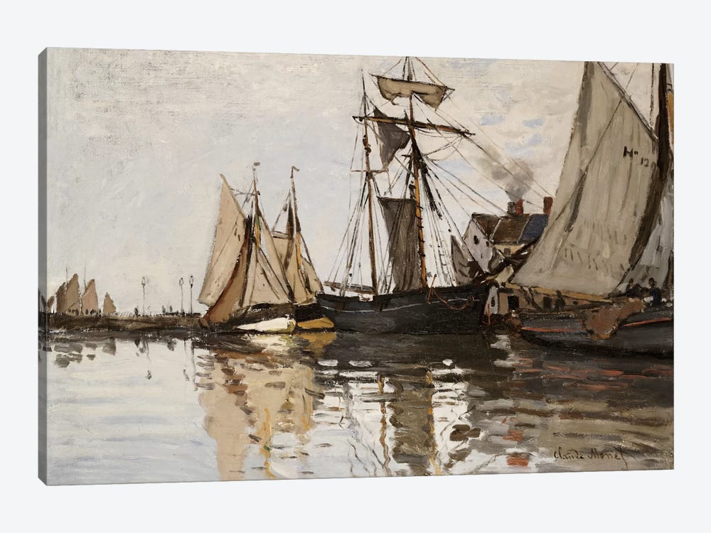 The Port of Honfleur, c.1865  by Claude Monet 1-piece Canvas Print