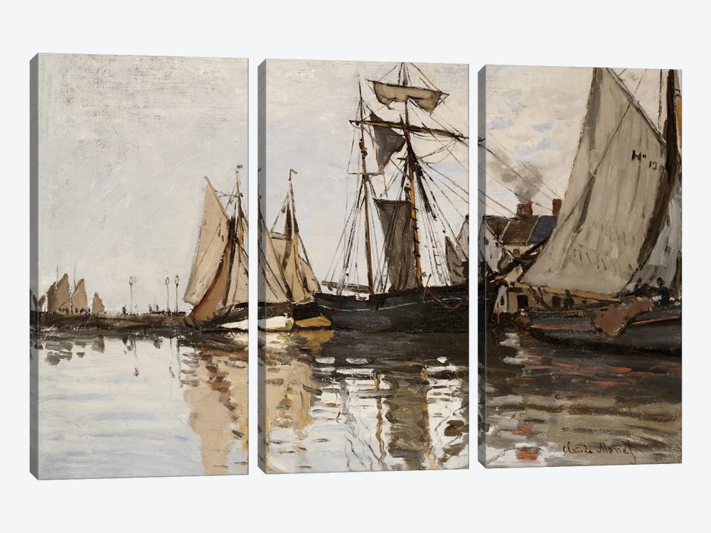 The Port of Honfleur, c.1865  3-piece Canvas Print