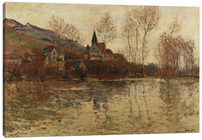 The Flood at Giverny, c.1886  Canvas Art Print - Claude Monet