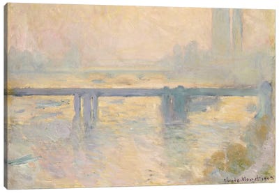 Charing Cross Bridge, 1903  Canvas Art Print - Claude Monet