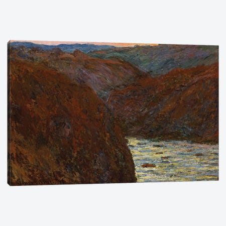 La Creuse, Sunset  Canvas Print #BMN5198} by Claude Monet Canvas Art Print