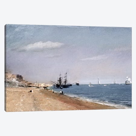 Brighton Beach with colliers, 1824  Canvas Print #BMN519} by John Constable Canvas Artwork