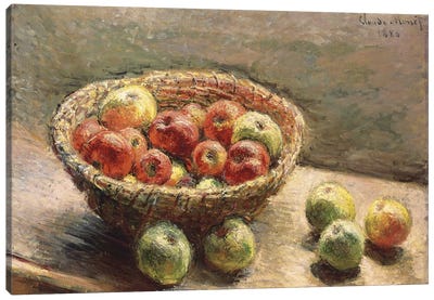 A Bowl of Apples, 1880  Canvas Art Print - Food & Drink Still Life
