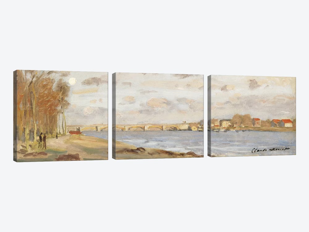 The Seine at Argenteuil, 1872  by Claude Monet 3-piece Canvas Art Print
