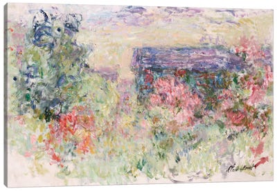 The House Through the Roses, c.1925-26  Canvas Art Print - All Things Monet