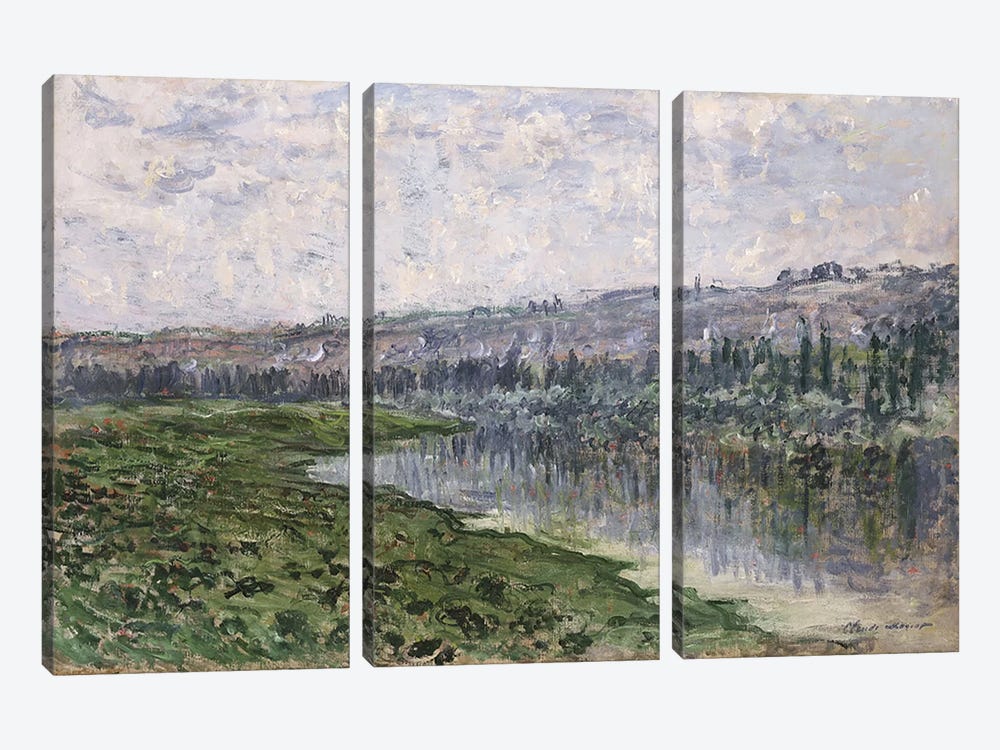 The Seine and the Hills of Chantemsle, 1880  by Claude Monet 3-piece Canvas Artwork