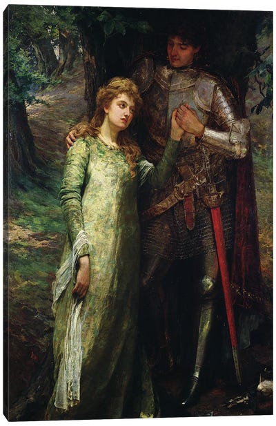 A knight and his lady Canvas Art Print