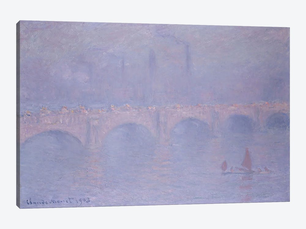 Waterloo Bridge, Hazy Sunshine  by Claude Monet 1-piece Canvas Art Print