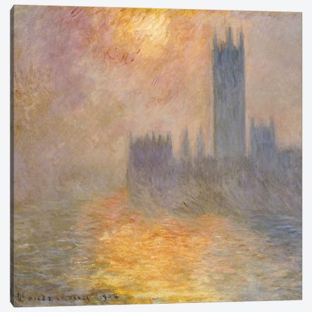 The Houses of Parliament, Sunset, 1904  Canvas Print #BMN5213} by Claude Monet Canvas Art