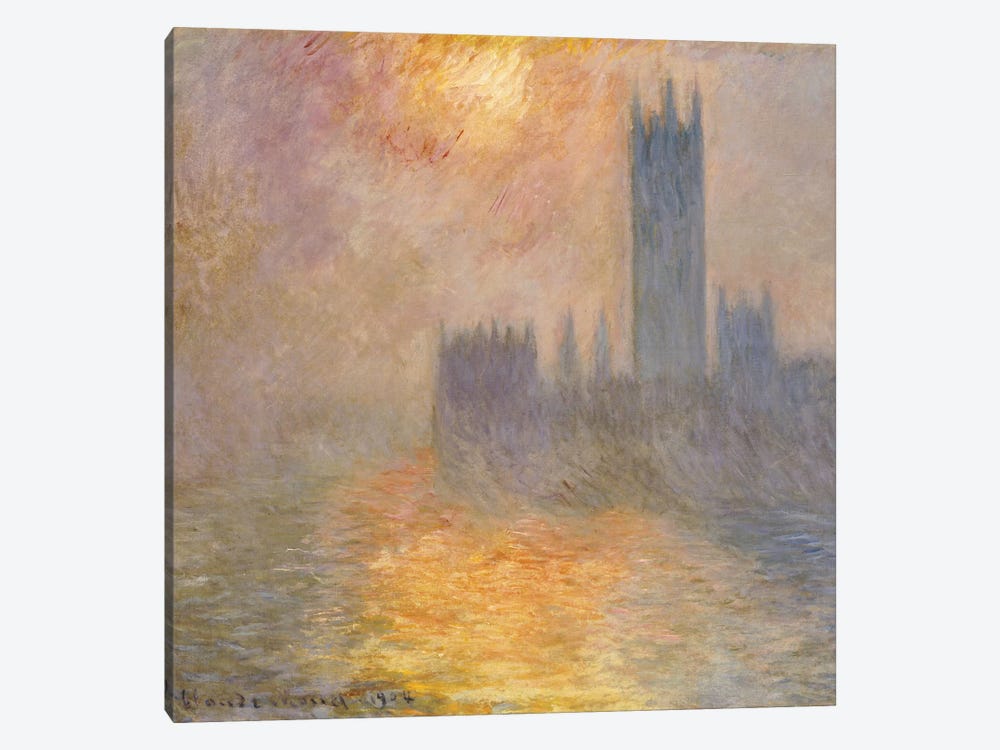 The Houses of Parliament, Sunset, 1904  by Claude Monet 1-piece Canvas Artwork