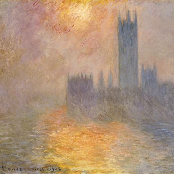 All Things Monet: The Houses of Parliament, Sunset, 1904  by Claude Monet
