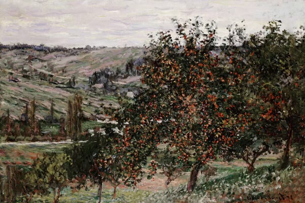 Impressionism: Apple Trees near Vetheuil  by Claude Monet