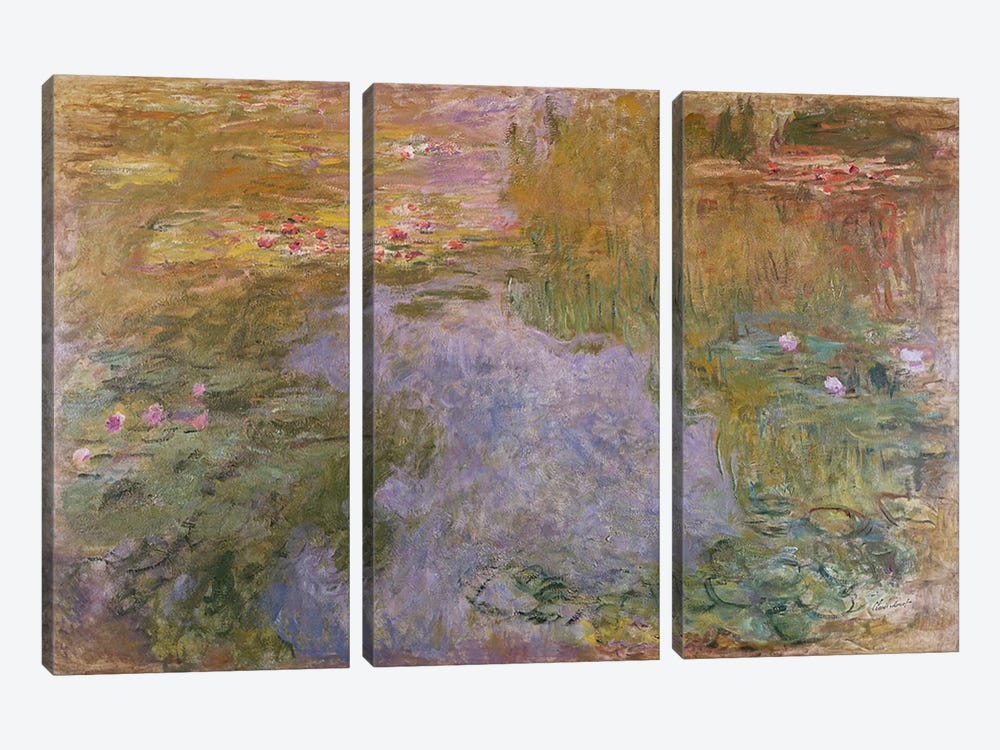 Water Lilies, 1919  by Claude Monet 3-piece Canvas Art
