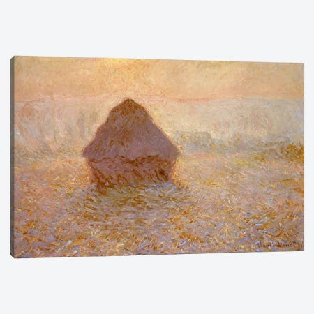 Haystacks, Sun in the Mist  Canvas Print #BMN5216} by Claude Monet Art Print