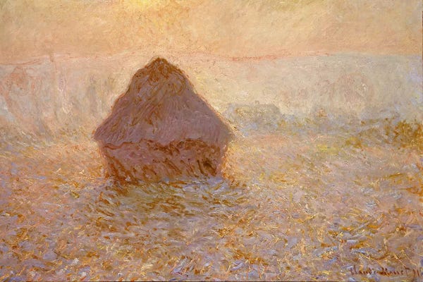 Claude Monet: Haystacks, Sun in the Mist  by Claude Monet