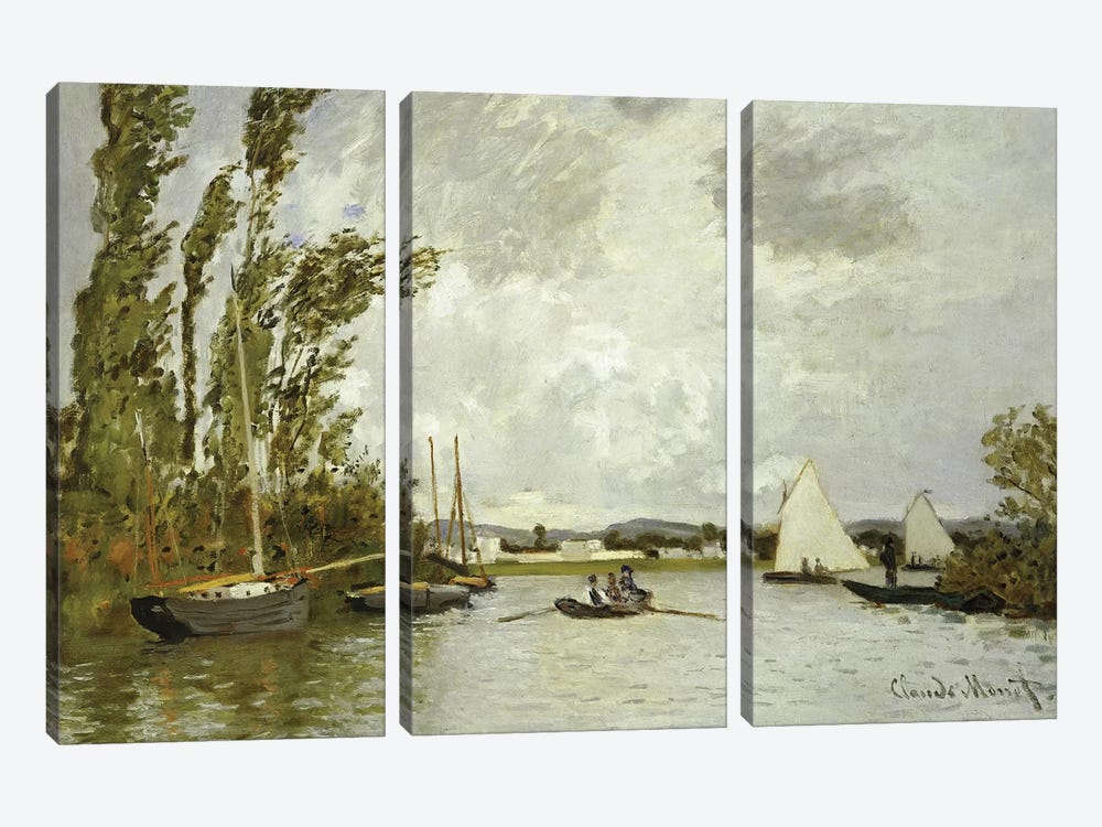 The Little Branch of the Seine at Argenteuil  by Claude Monet 3-piece Art Print