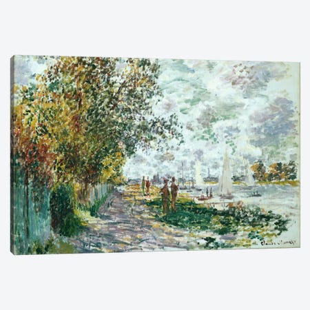 La Berge du Petit-Gennevilliers, c.1875  Canvas Print #BMN5219} by Claude Monet Canvas Artwork
