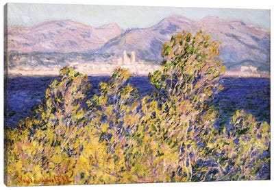 View of the Cap d'Antibes with the Mistral Blowing, 1888  Canvas Art Print - Claude Monet