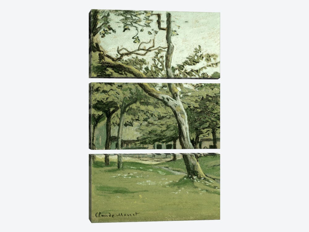 Normandy Farm under the Trees  by Claude Monet 3-piece Canvas Art Print