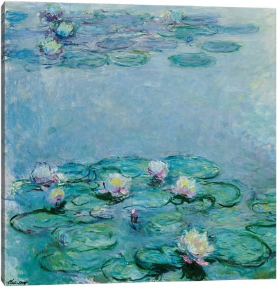 Water Lilies  Canvas Art Print - Claude Monet