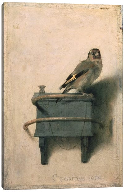The Goldfinch, 1654  Canvas Art Print - Finch Art