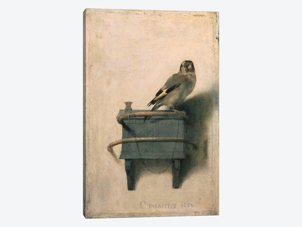 The Goldfinch, 1654  by Carel Fabritius 1-piece Canvas Artwork