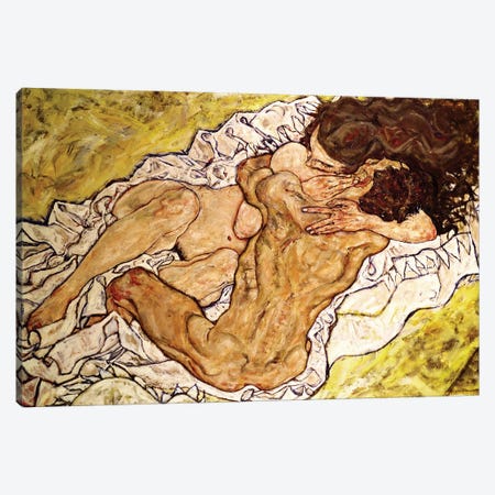 The Embrace, 1917 Canvas Print #BMN524} by Egon Schiele Canvas Artwork