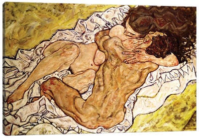 The Embrace, 1917 Canvas Art Print - Egon Schiele
