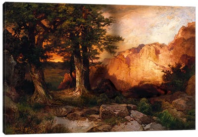 Western Sunset, 1897  Canvas Art Print - Mountain Sunrise & Sunset Art