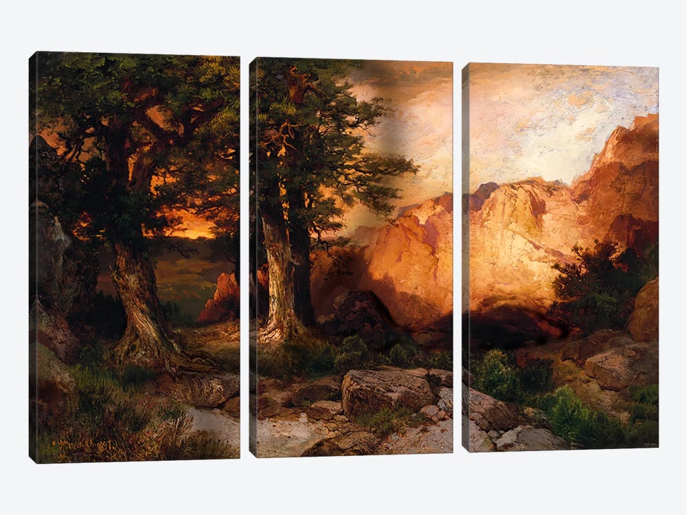 Western Sunset, 1897  3-piece Canvas Art