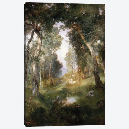 Forest Glade, Santa Barbara, 1918  Canvas Print #BMN5258} by Thomas Moran Canvas Art