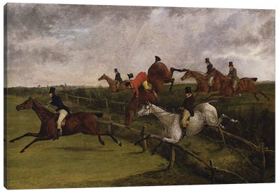 The Grand Leicestershire Steeplechase, March 12, 1829: Symptoms of Distress  Canvas Art Print