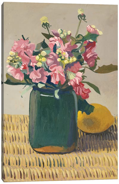 A Bouquet of Flowers and a Lemon, 1924  Canvas Art Print - Felix Vallotton
