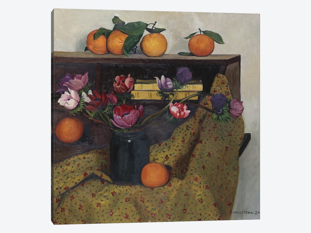 Anemones and Oranges, 1924  by Felix Edouard Vallotton 1-piece Canvas Art Print