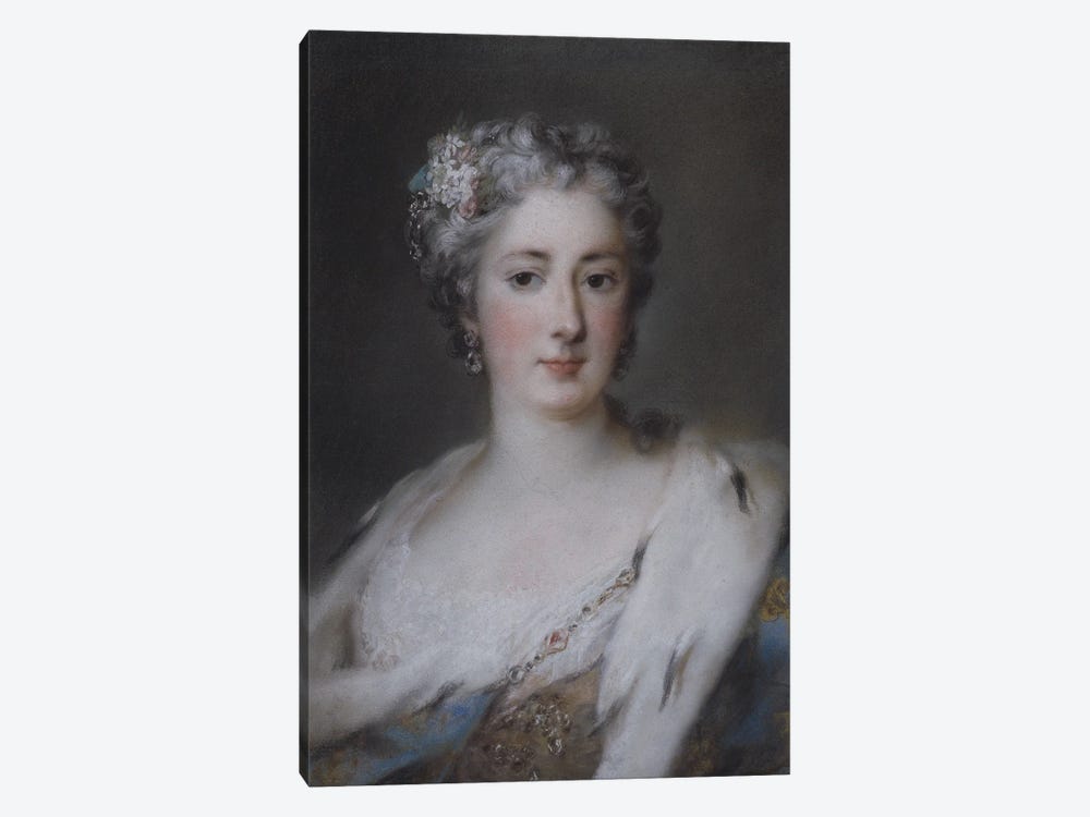 Portrait of a lady in an ermine-trimmed robe  by Rosalba Giovanna Carriera 1-piece Canvas Art Print
