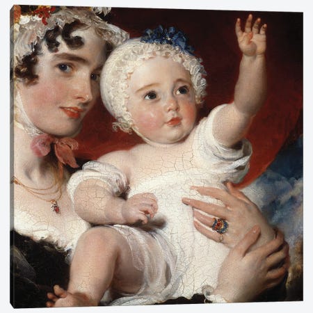 Priscilla, Lady Burghesh, holding her son, the Hon. George Fane, 1820  Canvas Print #BMN5278} by Sir Thomas Lawrence Canvas Artwork