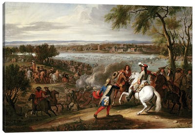 King Louis XIV of France Crossing the Rhine, 12th June 1672  Canvas Art Print