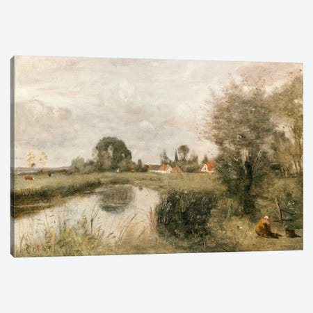 View of Arleux from the Marshes of Palluel, 1873  Canvas Print #BMN5281} by Jean-Baptiste-Camille Corot Art Print