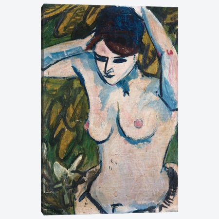 Woman with Raised Arms, 1910  Canvas Print #BMN5287} by Ernst Ludwig Kirchner Canvas Artwork