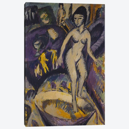 Female Nude with Hot Tub, 1912  Canvas Print #BMN5291} by Ernst Ludwig Kirchner Canvas Art