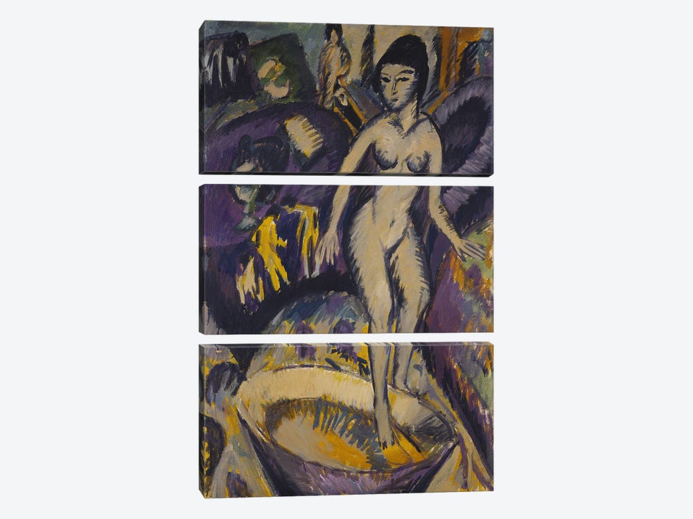 Female Nude with Hot Tub, 1912  by Ernst Ludwig Kirchner 3-piece Canvas Art