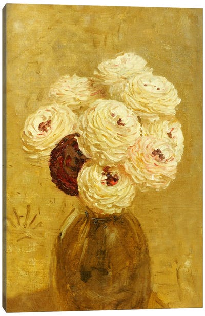 A Vase of Dahlias  Canvas Art Print