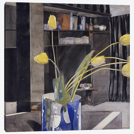 Yellow Tulips, c.1922-23  Canvas Print #BMN5303} by Charles Rennie Mackintosh Canvas Artwork