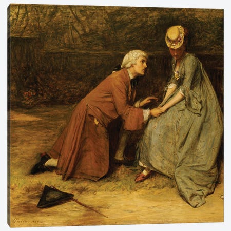 The Proposal, 1869  Canvas Print #BMN5305} by John Pettie Art Print