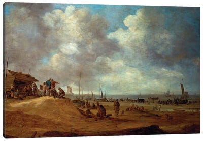A View of Scheveningen, 1649  Canvas Art Print