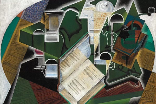 Cubism: Book, Pipe and Glasses, 1915  by Juan Gris