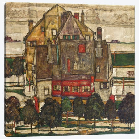 Single Houses  Canvas Print #BMN5315} by Egon Schiele Canvas Artwork