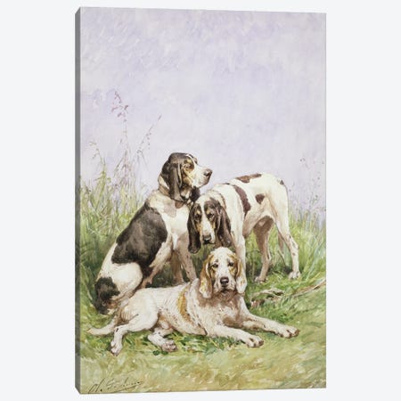 A Group of French Hounds Canvas Print #BMN531} by Charles Oliver de Penne Canvas Wall Art