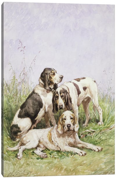 A Group of French Hounds Canvas Art Print