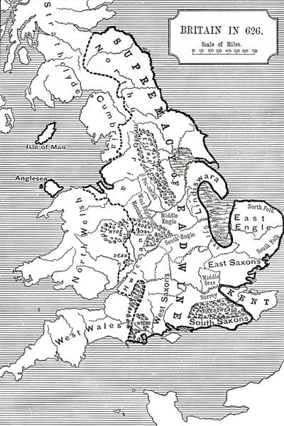 Britain In 626 The Northumbrian Kingdom Art Print English School